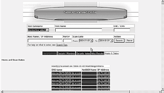 Составление расписания сканирований