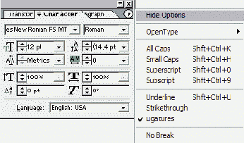 Меню палитры можно вывести на