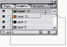 Чтобы вложить палитру перетащите за ярлык в другую палитру