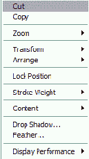 Команды контекстного меню меняются