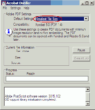 ��������� �������� Adobe PDF � ��������� Distiller