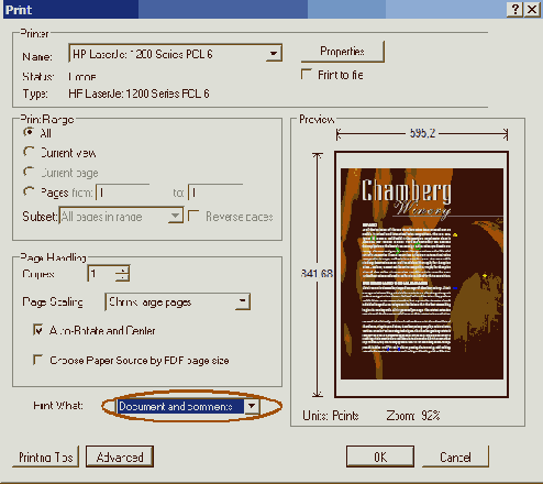 Печать комментариев
