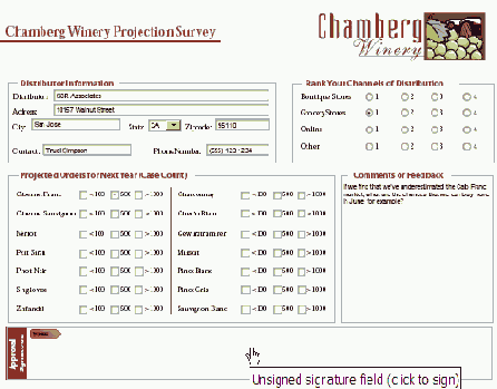 Подписание формы
