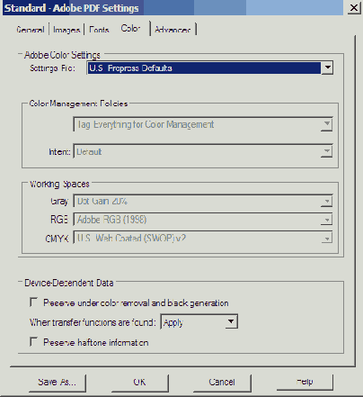 ���������� ������ � ��������� Distiller ��� PDFMaker