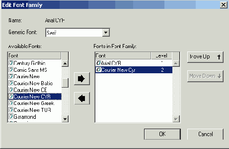 ���������� ���� Edit Font Family
