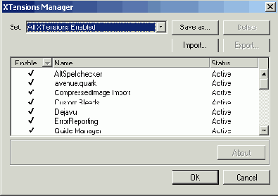 ���������� ���� XTensions Manager