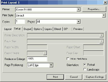 ������� Setup ����������� ���� Print