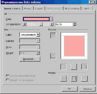 Меню «Формат» (II)