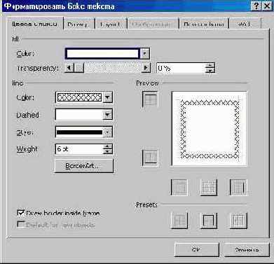 Меню «Формат» (II)