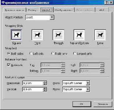 Меню «Формат» (II)