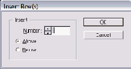 ���������� ���� Insert Row(s)