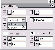 Поля настройки высоты строки