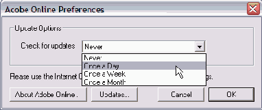 ��������� ���������� �� ������ Adobe Online
