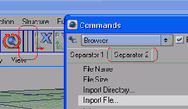Separator 2 отделяет кнопки небольшим