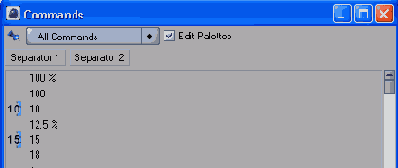 Флажок Edit Palettes позволяет