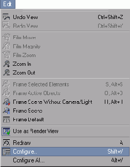 В настраиваемом окне проекции выберите Edit > Configure