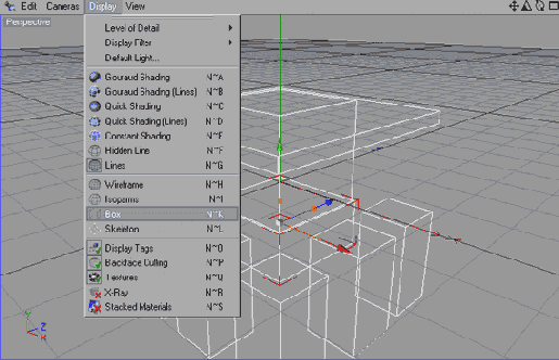 Режим отображения в виде каркасных блоков