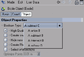 Меню Boolean Type