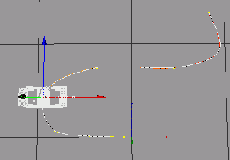 Автомобиль следует пути но не поворачивается вдоль него