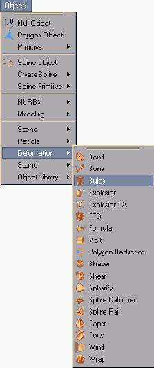 Для создания деформации раздутия