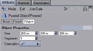 Группа параметров Object для пирамиды