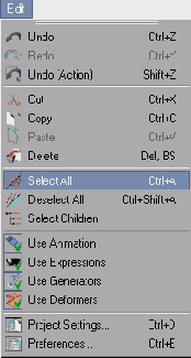 Команды выделения