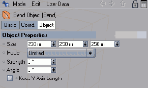 Настройка деформации осуществляется в окне Attributes
