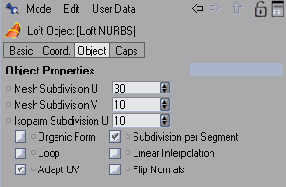 Настройка инструмента Loft