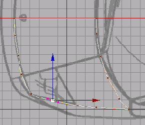 Обведите контур поверхности сплайном Акима