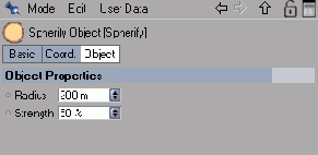 Параметры деформатора Spherify