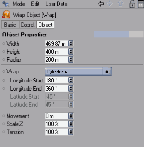 Параметры деформатора Wrap