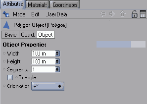 Параметры группы Object для полигона