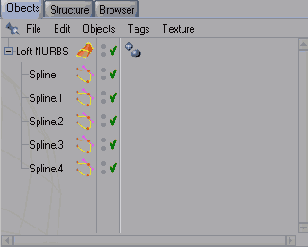 Перетащите сплайны в менеджере