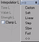 В меню Interpolation (Интерполяция)
