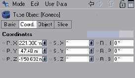 В результате получены такие координаты