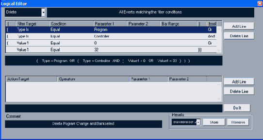 ���� Logical Editor � ����������� �������� del patch changes