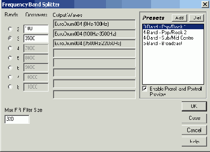 Эффект Frequency Band Splitter — кроссовер