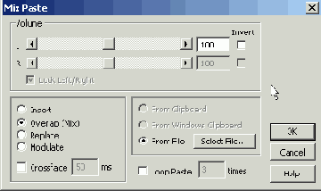 Микшируем вставляемую волновую форму с существующей