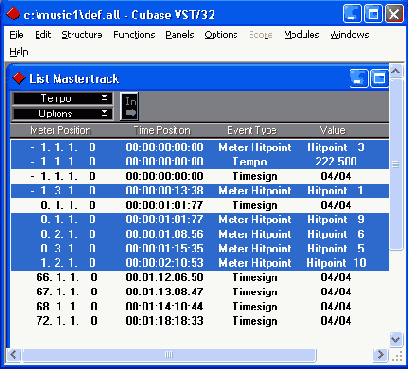 ���� List Mastertrack