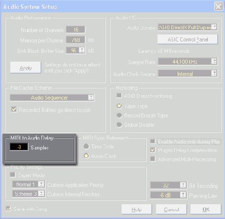������ MIDI to Audio Delay