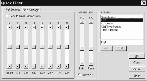 Quick filter — графический эквалайзер