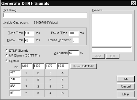 Dtmf signals — генерация звука тонального набора телефонного номера
