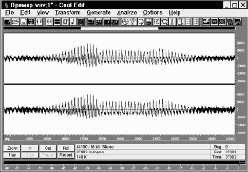 Отображение и воспроизведение сэмпла