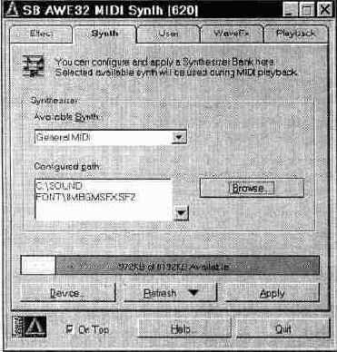 AWE Control Panel � ���������� ��������� �������� �����