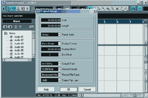 ��������� �������, ���� Project Setup