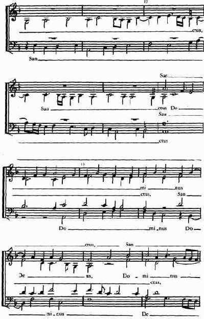 Йоханнес Окегем (ок. 1425—1495) «Sanctus» (первый раздел) из «Missa prolationum»