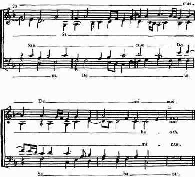 Йоханнес Окегем (ок. 1425—1495) «Sanctus» (первый раздел) из «Missa prolationum»