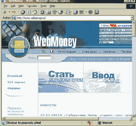 ������� �������� ����� ��������� ������� WebMoney Transfer
