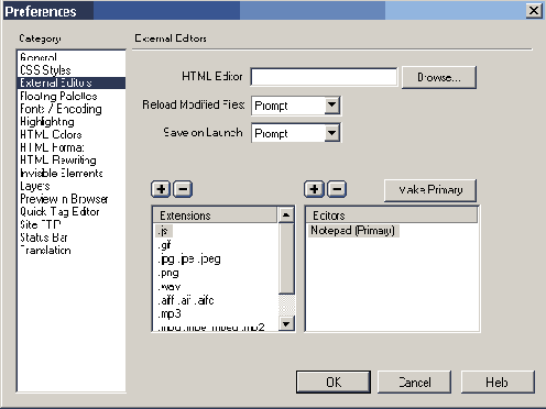 ���������� ��������� DreamWeaver �� ������ 