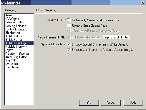 Правильная настройка DreamWeaver на работу